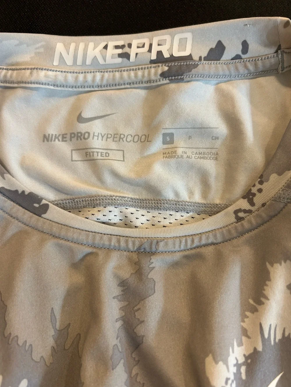 Nike Pro HyperCool Next Level Gray Camo Quarterback Training Shirt